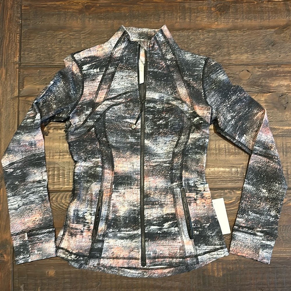 Lululemon Define Jacket. Azurite Poppy Coral Multi. Size 8.